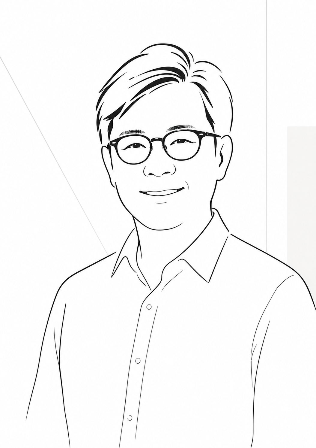 眼鏡をかけた代表者のビジネスイラスト